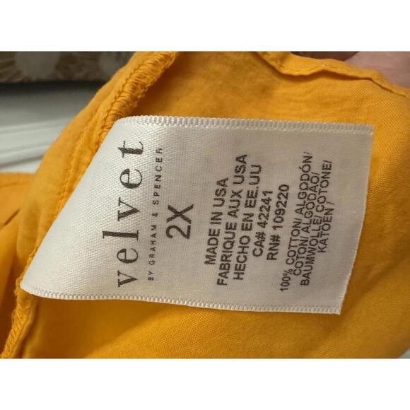 Velvet by Graham & Spencer orange long-sleeve button-up shirt size 2X - Picture 5 of 7